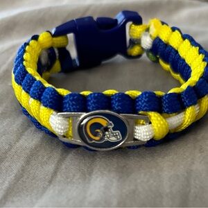 Homemade NFL Los Angeles Paracord Bracelet with Helmet Charm Blue Yellow